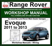 Range Rover Evoque Workshop Service Repair Manual Download